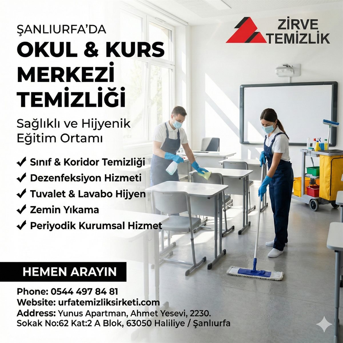 Şanlıurfa Okul ve Kurs Temizliği
